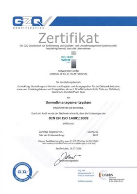 Erfolgreiche Re-Zertifizierung nach DIN ISO 14001 durch die GZQ
